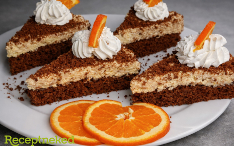 Narancsos-túrós kakaós szelet