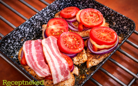 Lecsós csirke steak