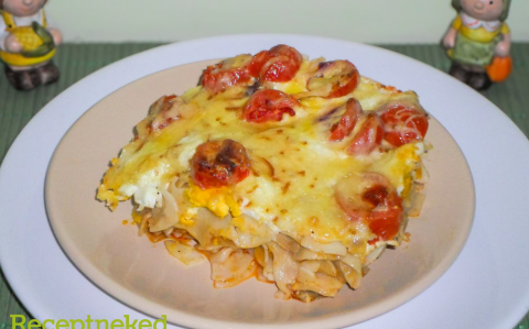 Tésztás rakott zöldbab