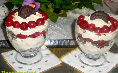 Oreo kekszes, tejszínes, pudingos pohárkrém