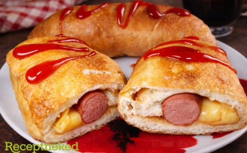 Virslivel, sajttal töltött lángos