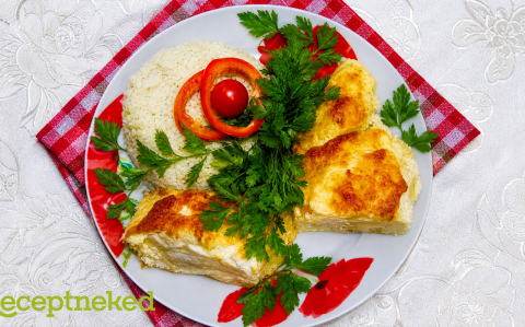 Sajtos, tejfölös rakott csirkemell