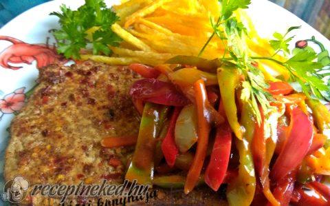 Mustáros, chilis karajszeletek csípős zöldségraguval