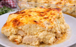 Tepsis, karfiolos csirkemell