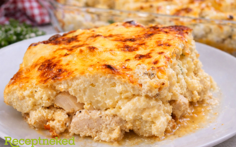 Tepsis, karfiolos csirkemell