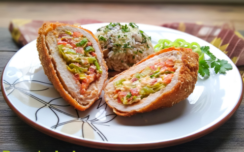 Karácsonyi göngyölt karaj szezámmagos bundában