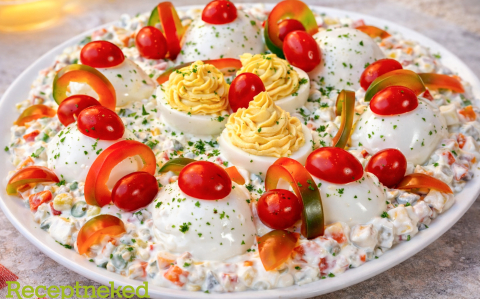 Kaszinótojás franciasaláta ágyon