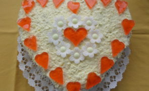 Szív alakú Raffaello torta