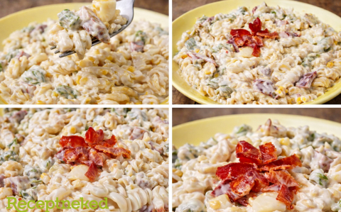 Tésztasaláta csirkemellel