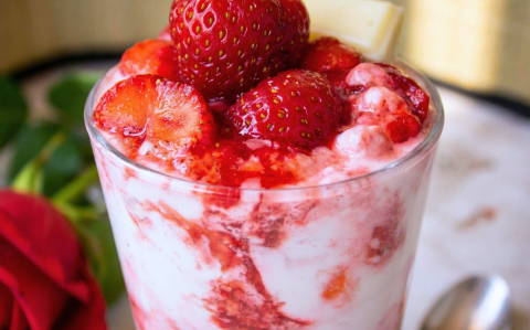 Mascarponés-epres pohárkrém