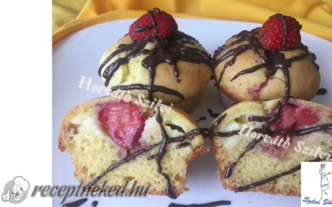 Epres-pudingos muffin