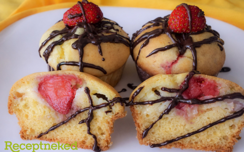 Epres-pudingos muffin