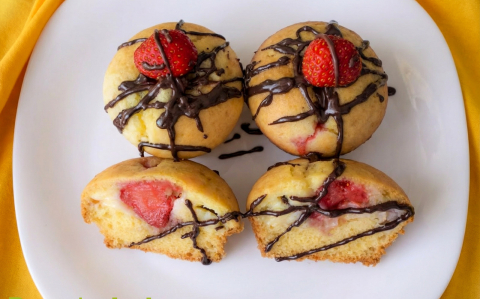 Epres-pudingos muffin