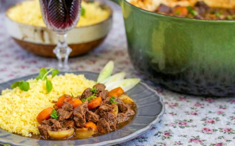 Gombás marharagu kuszkusszal