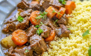 Gombás marharagu kuszkusszal