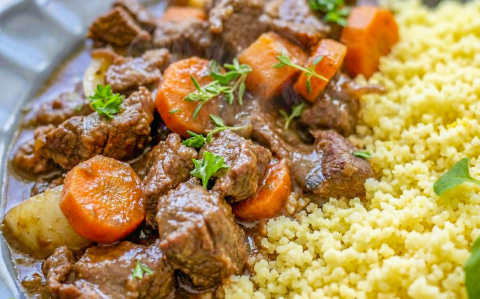 Gombás marharagu kuszkusszal