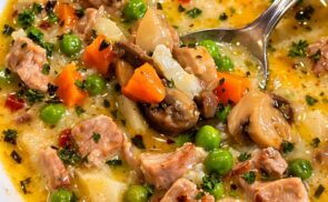 Tárkonyos csirkeragu leves