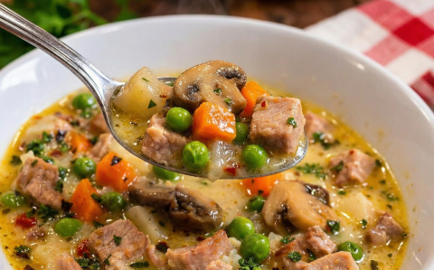 Tárkonyos csirkeragu leves