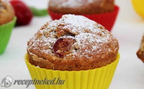 Cseresznyés-diós muffin