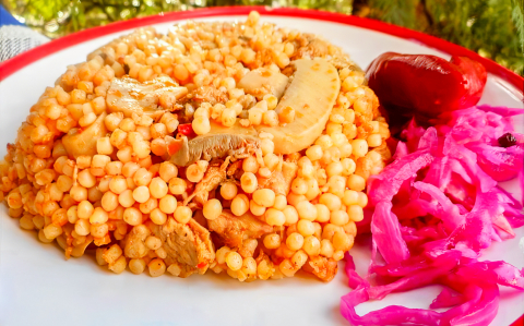 Gombás, húsos tarhonya recept fotóval Gombás, húsos tarhonya