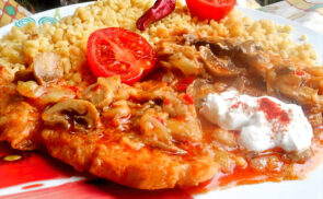 Gombás karaj szeletek