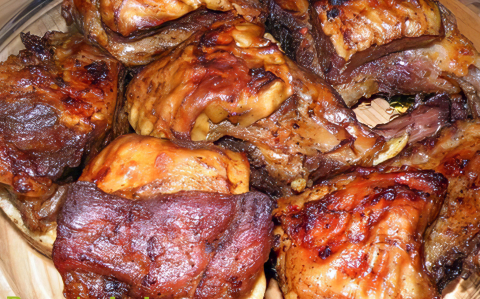 Marhasült vadas mártással és burgonyával