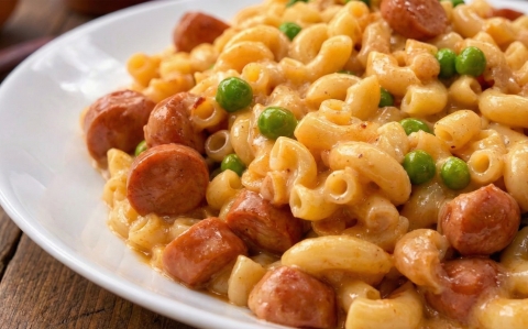 Tejfölös-virslis tészta