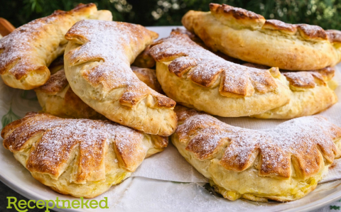 Túrós, pudingos kelt kifli