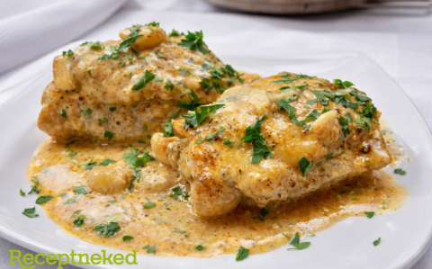 Fokhagymás, tejszínes csirkecomb