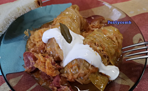 Sütőben főtt, töltött káposzta füstölt csülökkel recept fotóval Sütőben főtt, töltött káposzta füstölt csülökkel