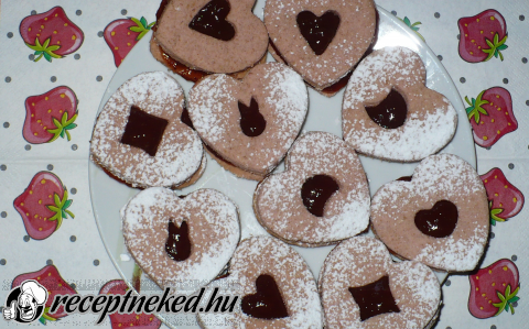 Duplán epres szendvicskeksz recept fotóval Duplán epres szendvicskeksz