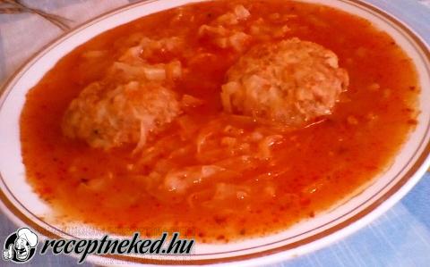 Savanyú káposzta leves húsgombóccal recept fotóval Savanyú káposzta leves húsgombóccal