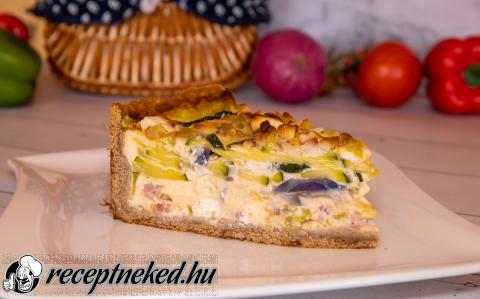 Cukkinis-fetás quiche recept fotóval Cukkinis-fetás quiche