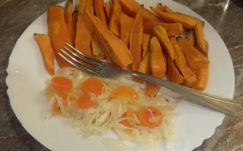 Sült batáta házi csalamádéval recept fotóval Sült batáta házi csalamádéval