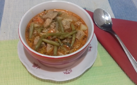 Palócleves savanyított zöldbabbal recept fotóval Palócleves savanyított zöldbabbal