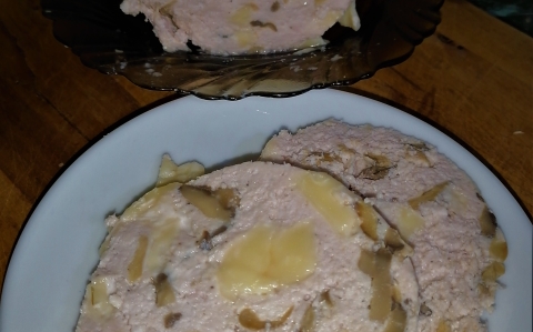 Sajtos, gombás házi csirkemellsonka recept fotóval Sajtos, gombás házi csirkemellsonka