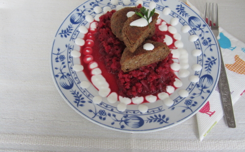 Diófasírozott céklás árpagyönggyel recept fotóval Diófasírozott céklás árpagyönggyel