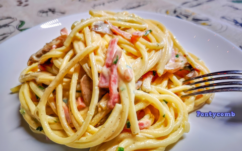 Sonkás-gombás-sajtos makaróni recept fotóval Sonkás-gombás-sajtos makaróni