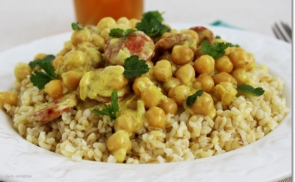 Currys csicseriborsó bulgurral recept fotóval Currys csicseriborsó bulgurral