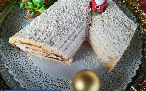 Gesztenyés karácsonyi fatörzs (GM és tejmentes) recept fotóval Gesztenyés karácsonyi fatörzs (GM és tejmentes)
