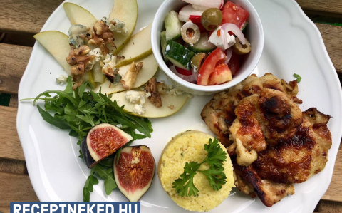 Grillezett fűszeres combok, kurkumás-fokhagymás kuszkusszal recept fotóval Grillezett fűszeres combok, kurkumás-fokhagymás kuszkusszal