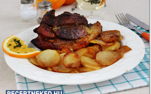 Narancsmázas-fűszeres csülök krumplival recept fotóval Narancsmázas-fűszeres csülök krumplival
