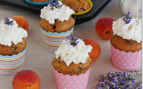 Sárgabarackos-levendulás muffin recept fotóval Sárgabarackos-levendulás muffin
