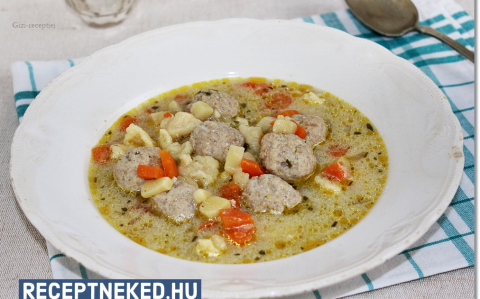 Tárkonyos húsgombócleves recept fotóval Tárkonyos húsgombócleves