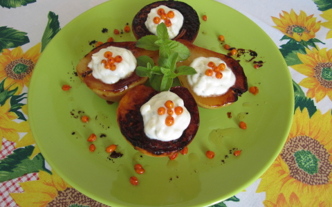 Sült gyümölcsök sajtkrémmel töltve recept fotóval Sült gyümölcsök sajtkrémmel töltve