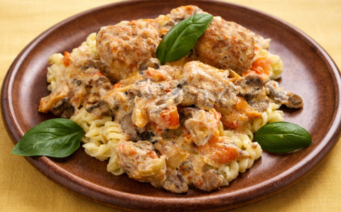 Gombás-zöldséges húsgolyó