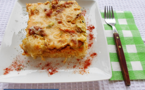Cukkinis-húsos rakott tészta recept fotóval Cukkinis-húsos rakott tészta