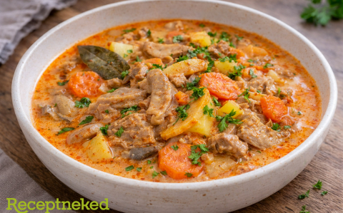 Tejfölös-gombás zúzagulyás