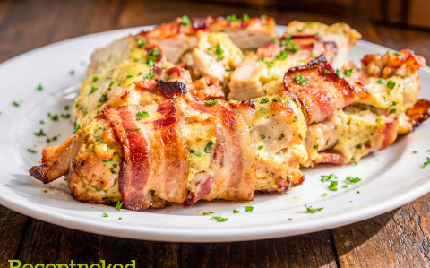 Pulykamell szalonna köntösben