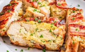 Pulykamell szalonna köntösben